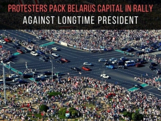 Protesters pack Belarus capital in rally against longtime president