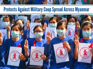 Protests against military coup spread across Myanmar