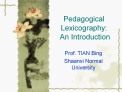 Pedagogical Lexicography: An Introduction