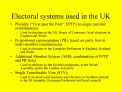 Electoral systems used in the UK