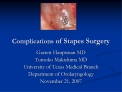 Complications of Stapes Surgery
