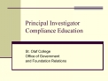 Principal Investigator Compliance Education