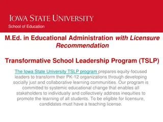 Transformative School Leadership Program at Iowa State University