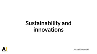Innovative Sustainability Approaches and Business Models