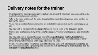 Promoting Hydration in Older Adults Training Session