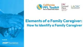 Identifying Family Caregivers: USC Support Center Agenda