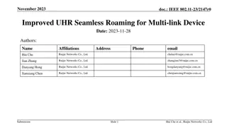 Improved Seamless Roaming for Multi-link Device in IEEE 802.11-23 Standard