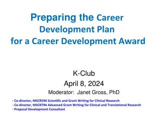 NIH Career Development Awards: Candidate Section Overview