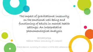 Impact of Gravitational Insecurity on Adult Emotional Well-being in Mental Health Settings