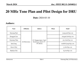 IEEE 802.11-24/0402r1: 20 MHz Tone Plan and Pilot Design for DRU
