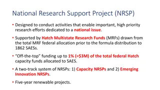 National Research Support Project Updates and Initiatives