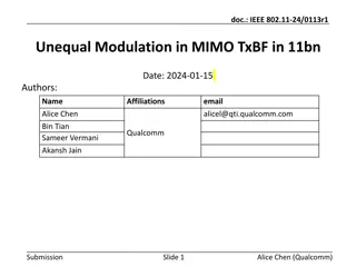 Unequal Modulation in MIMO TxBF: Enhancing Performance in 802.11bn