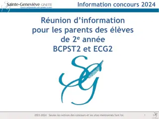 Information concours 2024 pour les parents des élèves de 2e année BCPST2 et ECG2