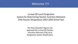 La Joya ISD Teacher Incentive Allotment (TIA) Local Designation System 2023-2024