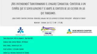 Workshop on Adapting Contextual-Behavioral Language for Hispanic Populations