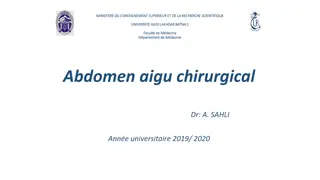 Pathologie de l'Abdomen Aigu Chirurgical: Objectifs, Définitions et Diagnostic