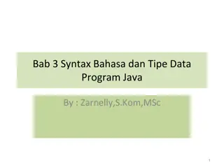 Java Programming Syntax and Data Types