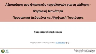 Leveraging Digital Technologies for Learning - Personal Data and Digital Identity Presentation