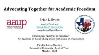 Advocating Together for Academic Freedom - Faculty Senate Meeting at Texas A&M University - Central Texas