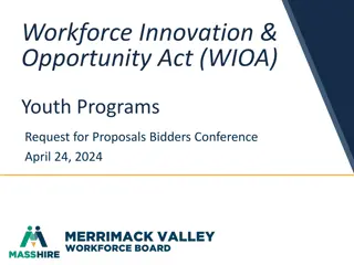 WIOA Youth Programs Request for Proposals: Opportunity to Serve Merrimack Valley Area Youth
