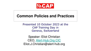 Overview of Common Policies and Practices for CAP Alerts