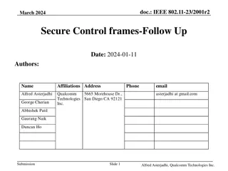 Secure Control Frames Proposal for IEEE 802.11-23 Standard