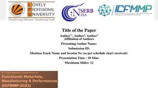 Functional Materials and Manufacturing Performances at ICFMMP-2023