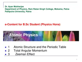 Atomic Physics: Understanding Electron Structure and the Periodic Table