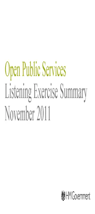 Public Services Listening Exercise Summary November 2011