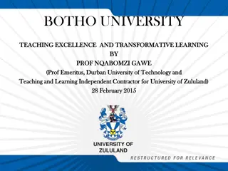 Teaching Excellence and Transformative Learning by Prof. Nqabomzi Gawe