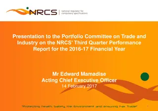NRCS Third Quarter Performance Report for 2016-17 Financial Year