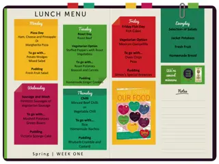 School Menu for Four Weeks