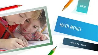 Interactive Math Menus for Fun Learning at Home