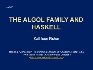 Evolution of Programming Languages: From Algol 60 to Haskell