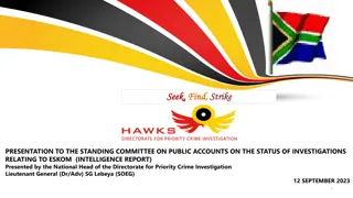 Presentation to the Standing Committee on Public Accounts on Eskom Investigation Status