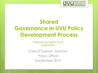 UVU Shared Governance Policy Development Model Overview