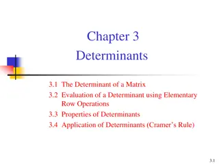 Understanding Determinants in Matrix Algebra