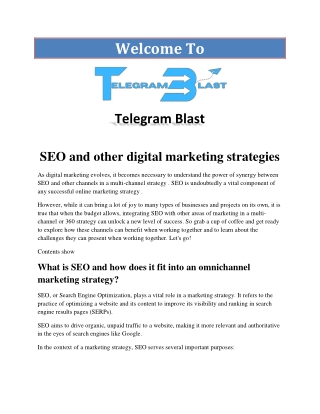 SEO and other digital marketing strategies