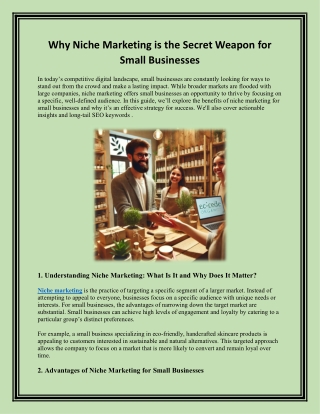 The Power of Niche Marketing for Small Businesses