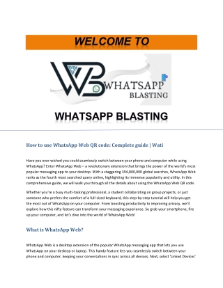 How to use WhatsApp Web QR code Complete guide  Wati