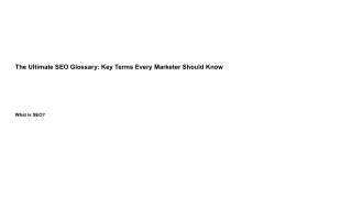 The Ultimate SEO Glossary Key Terms Every Marketer Should Know