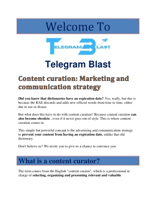 Content curation Marketing and communication strategy
