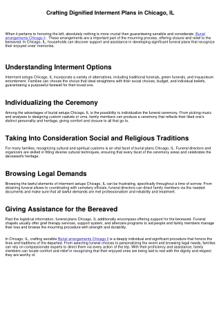 Crafting Dignified Interment Plans in Chicago, IL