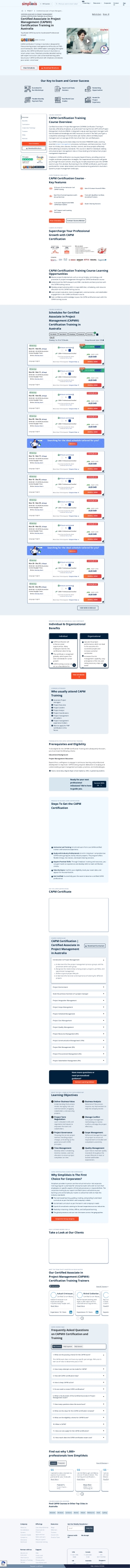 Best CAPM Certification Training Course in Australia