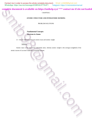 Solution Manual for Callister's Materials Science and Engineering 10th Global edition by Callister & Rethwisch