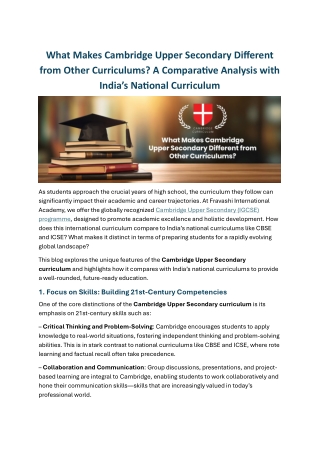 What Makes Cambridge Upper Secondary