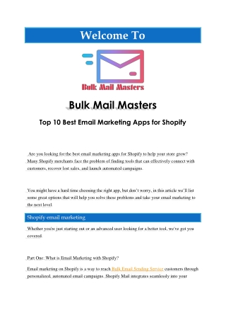 Top 10 Best Email Marketing Apps for Shopify