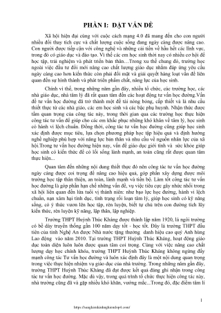 Nâng cao hiệu quả công tác Tư vấn học đường cho HS ở THPT Huỳnh Thúc Kháng