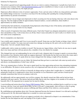 Solutions for despair