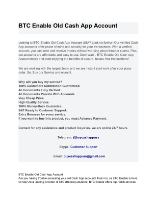 BTC Enable Old Cash App Account